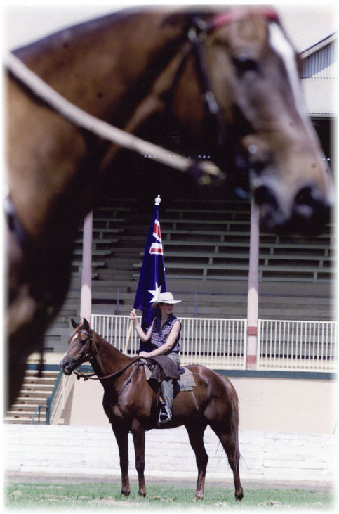 a person riding a horse